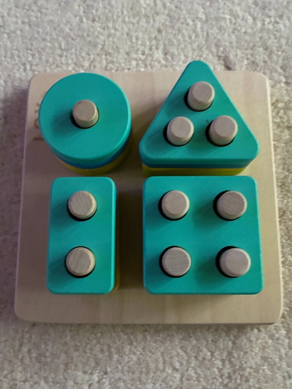 LOVEVERY SORT & STACK PEG PUZZLE-THE ENTHUSIAST PLAY KIT-MONTHS 28, 29, 30-EUC!